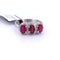 Bague 54 Bague en or blanc 18 kt avec rubis et diamants 58 Facettes
