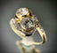 Bague Bague Toi et Moi Art Nouveau or jaune, platine, diamants 58 Facettes