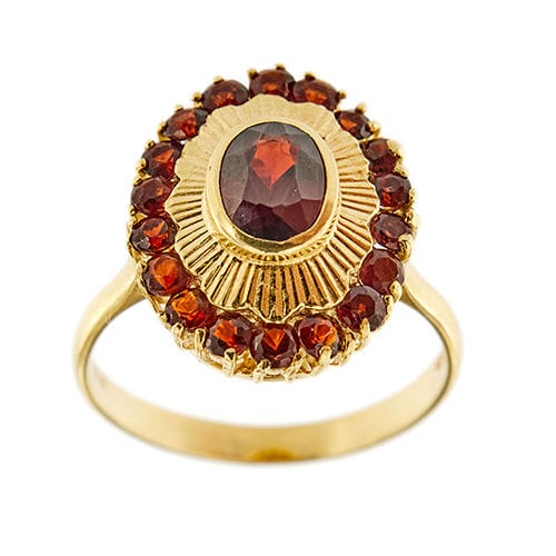 Bague avec grenats