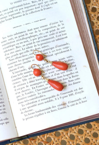 Boucles d'oreilles Boucles d'oreille anciennes or jaune, corail 58 Facettes