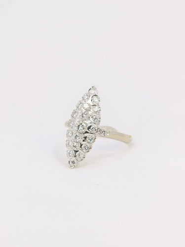 Bague 54 Bague marquise vintage or blanc diamants 58 Facettes J183