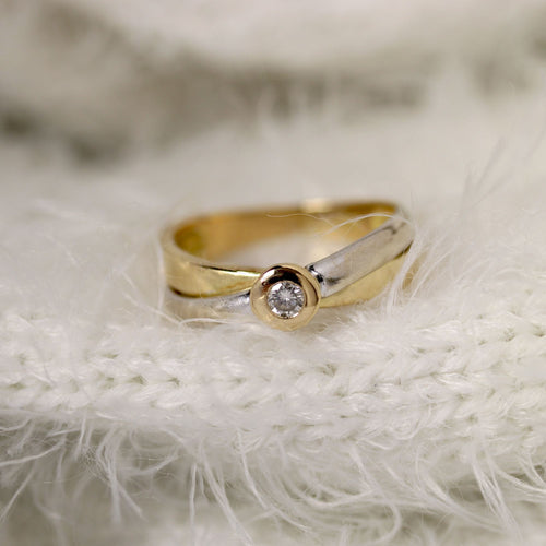 Bague 51 Bague deux ors diamant 58 Facettes 24-289