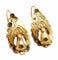 Boucles d'oreilles Dormeuses victoriennes XXL or jaune formant une feuille et un fruit finement ciselés (circa 1900) 58 Facettes A04930