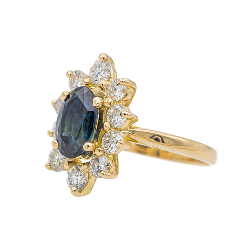 Bague 49 Bague Pompadour Or jaune Saphir 58 Facettes 1833158CN