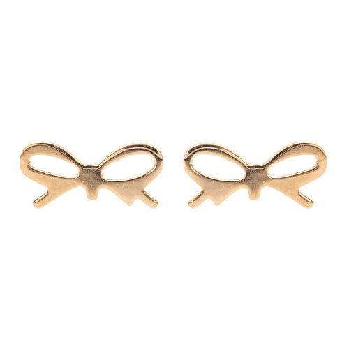 Boucles d'oreilles Ginette NY Boucles d'oreilles Puces Mini Bow Earrings Or rose 58 Facettes 2677099CN