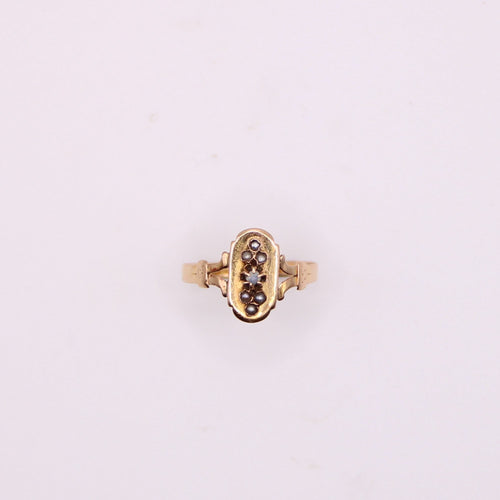 Bague Bague or rose époque Napoléon III Perles fines 58 Facettes