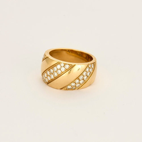 Bague 52 Bague jonc or jaune et diamants 58 Facettes CRE0041X2