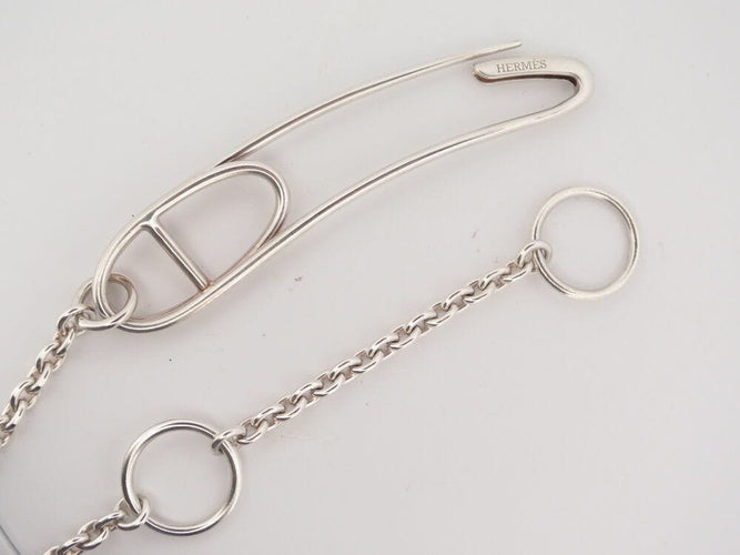 Collier collier HERMES sautoir chaine d'ancre punk long argent 90-100 58 Facettes 262353