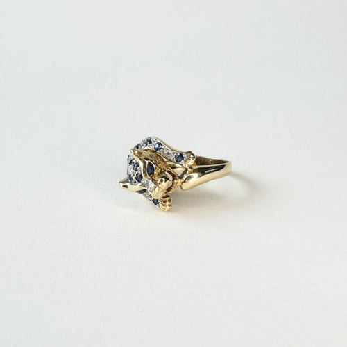 Bague 51 Bague Panthère n°106｜Or et saphirs 58 Facettes