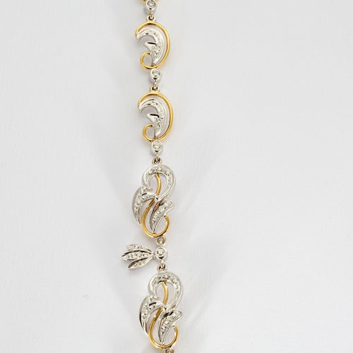 Collier Collier guirlande or jaune et or blanc, diamants et rubis 58 Facettes 240724