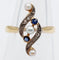 Bague 50 Bague marquise antique or et platine perles, diamants et saphirs 58 Facettes A04421
