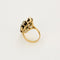 Bague 55,5 Bague or jaune doublé d'argent, diamants et émeraude 58 Facettes FON1796