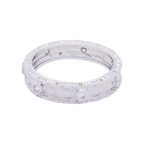 Bague 56 Bague Buccellati "Eternelle Macri Capri" or blanc, diamants. 58 Facettes 33656
