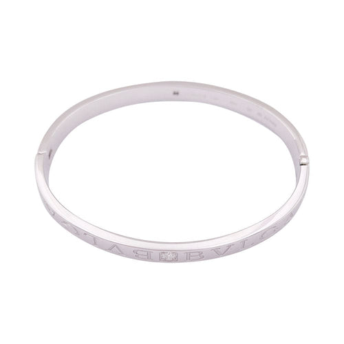 Bracelet Bracelet jonc Bulgari "Bulgari Bulgari" or blanc, diamants. 58 Facettes 34068