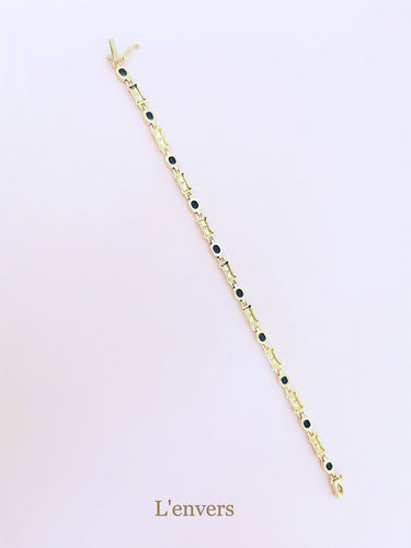 Bracelet Bracelet or jaune saphirs et diamants 58 Facettes AA 1689