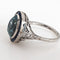 Bague 52 Bague Aigue-Marine Saphir Platine Diamant 58 Facettes G13367