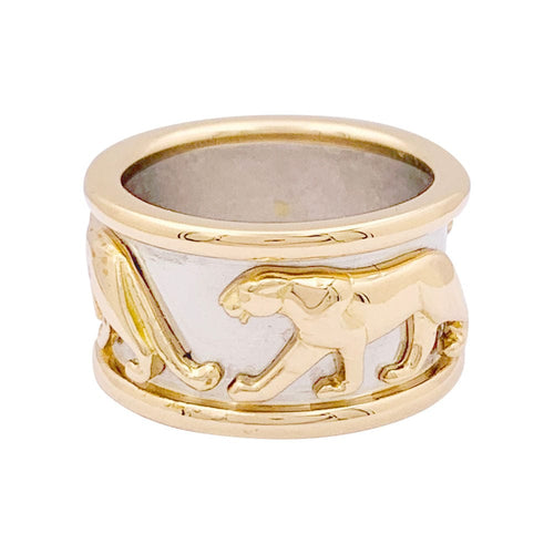 Bague 54 Bague bandeau Cartier, "Pharaon Panthère", deux ors. 58 Facettes 34049