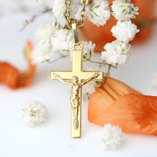 Collier Croix du Christ or jaune 58 Facettes 24-327E