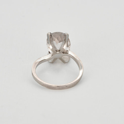 Bague 55,5 Bague cocktail or gris, quartz rose 58 Facettes COG0610