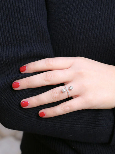 Bague 56 Bague toi et moi or blanc diamants taille ancienne 58 Facettes J190