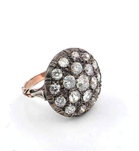 Bague 54 Superbe bague ancienne en argent et argent avec diamants 58 Facettes