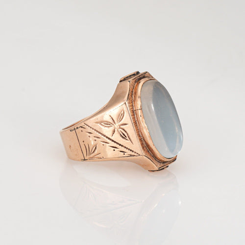 Bague 53 Bague victorienne antique en or rose avec pierre de lune 58 Facettes G14100