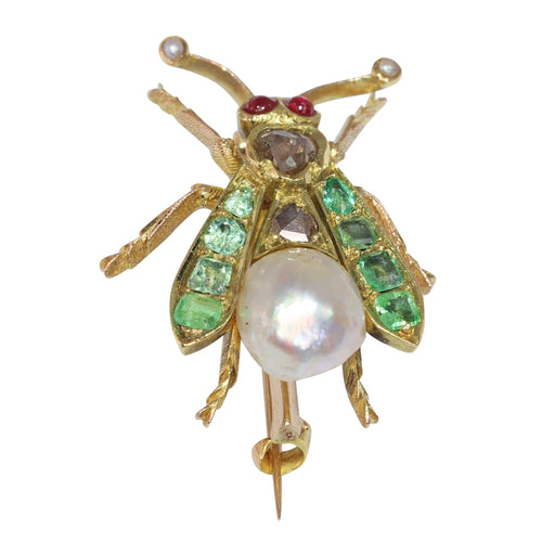 Broche Charmante broche à mouche vintage des années 1870 58 Facettes 24137-0100
