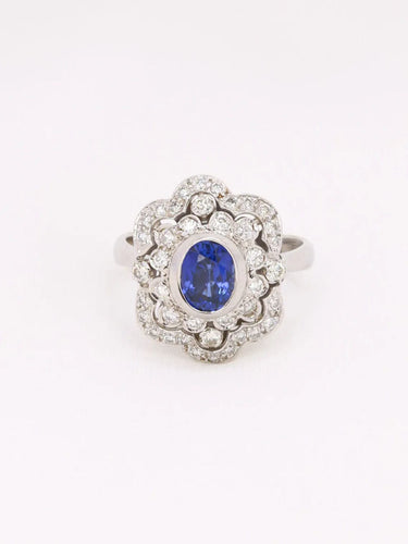 Bague 60 Bague Art Déco saphir diamants 58 Facettes J605