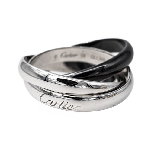 Bague 58 Cartier Bague Trinity Or blanc Céramique 58 Facettes 3500510CN