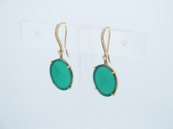 Boucles d'oreilles boucles d'oreilles ETERNAME carmin agate 26 diamants or jaune 58 Facettes 259059