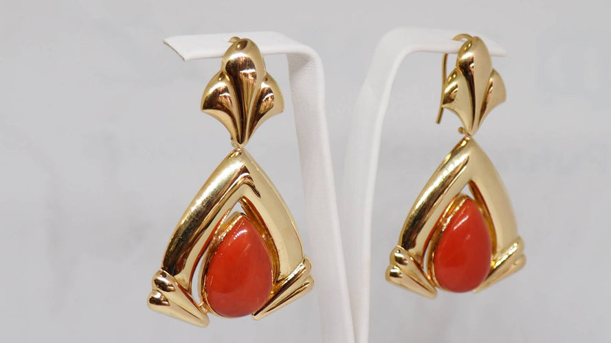 Boucles d'oreilles Boucles d'oreilles  en or jaune et corail 58 Facettes 29894