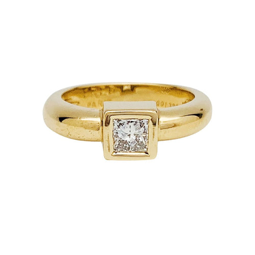 Bague 52 Solitaire Fred Paris diamant princesse, or jaune. 58 Facettes 33668