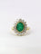Bague 53.5 Bague marguerite émeraude ovale diamants 58 Facettes J396