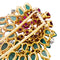 Boucles d'oreilles Clip Floral, or jaune, diamants, émeraudes, rubis. 58 Facettes 35266