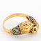 Bague 62 Bague Double Lion en Or Jaune, Bande de Contournement des Yeux en Émail 58 Facettes G12694