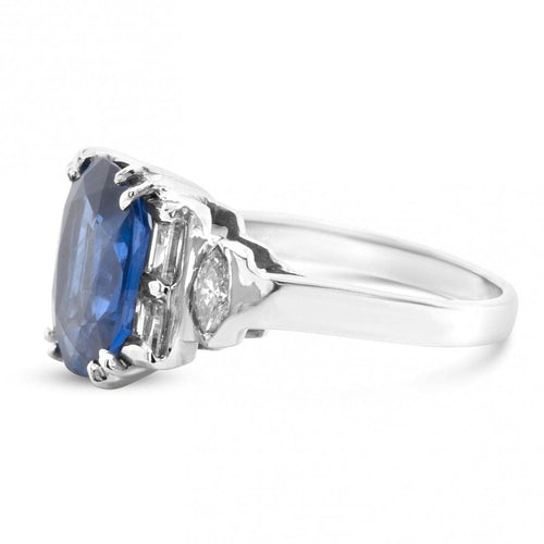 Bague 50 Bague Ceylan or gris saphir bleu diamants 58 Facettes 61100135