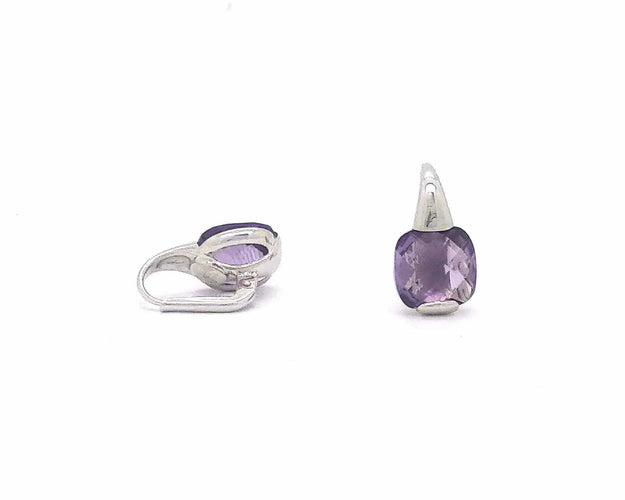 Boucles d'oreilles Boucles d'oreilles en or blanc avec améthyste 58 Facettes 6587