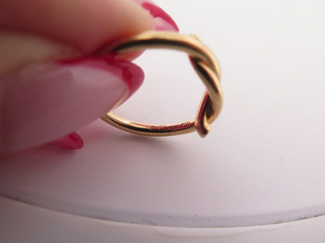 Bague 50 bague CARTIER entrelaces en or jaune 58 Facettes 264060
