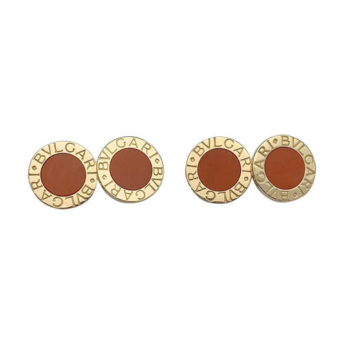 Boutons de manchette Boutons de manchette Bulgari, "Bvlgari Bvlgari", or jaune, corail. 58 Facettes 30382