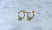 Boucles d'oreilles Créoles Or Jaune Coeur Emeraude Colombienne 58 Facettes
