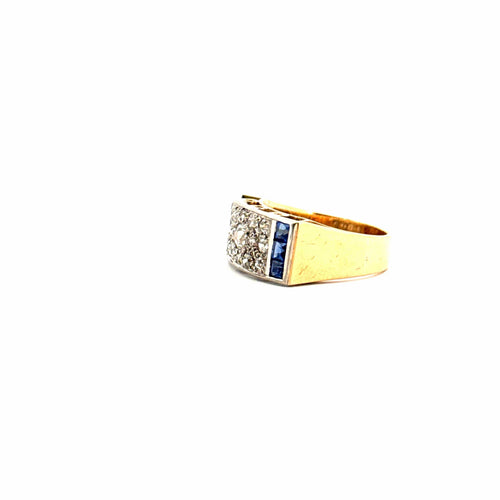 Bague 54 Bague Tank Or Jaune Diamants & Saphirs 58 Facettes 12-GS32924-01