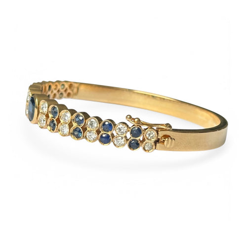 Bracelet Jonc or jaune, Serti de Saphirs et Diamants 58 Facettes 339