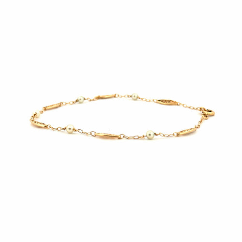 Bracelet Bracelet Filigrane Or Jaune 18k & Perles 58 Facettes BRA-GS34829-5