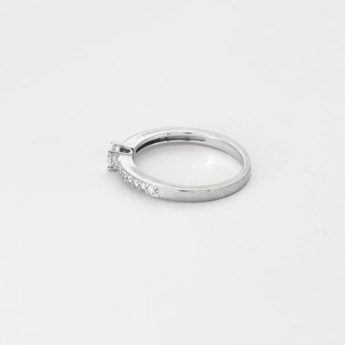 Bague 52,5 Solitaire or blanc et diamants 58 Facettes ROD3416