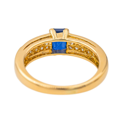Bague 56 Bague Or jaune Saphir, Diamant 58 Facettes 3621957CN