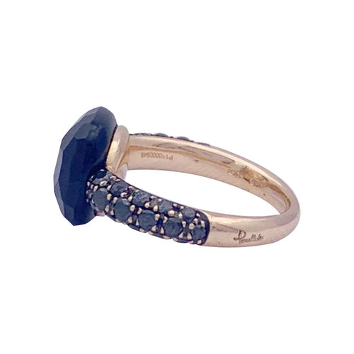 Bague 51 Bague Pomellato "Capri" or rose, diamants noirs et onyx. 58 Facettes 33623