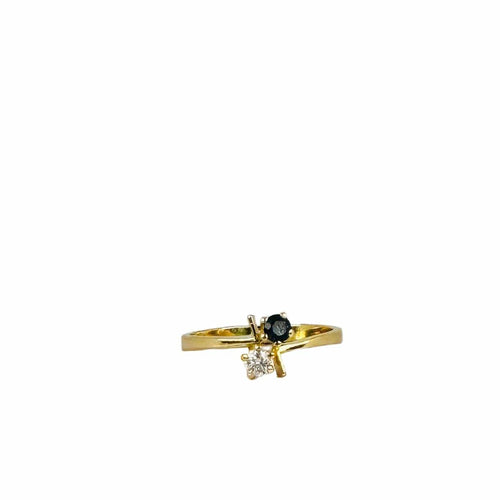 Bague 55.5 Bague toi & moi en or jaune 18 carats 58 Facettes 2410029