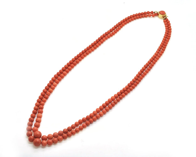 Collier Collier corail de Sardaigne double rang 58 Facettes