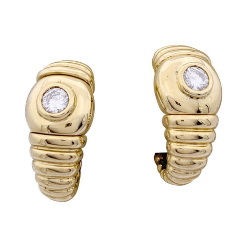 Boucles d'oreilles Boucles d'oreilles Fred, or jaune, diamants. 58 Facettes 33649