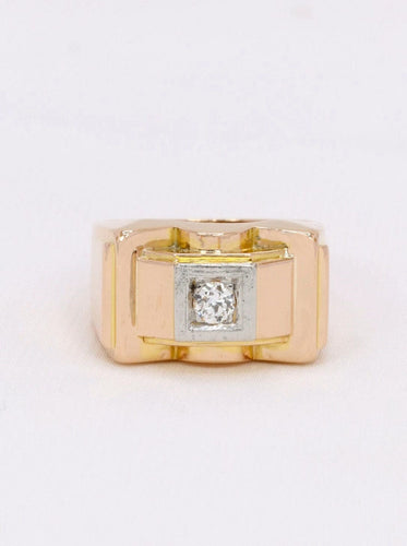 Bague tank diamant taille ancienne 0,2 ct